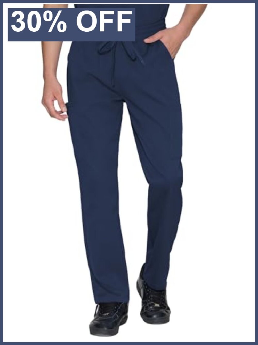 COZYFIT Men's Straight Leg Scrub Pants 7 Pockets Polyester Twill Medical
